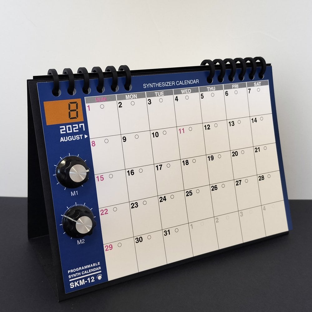 【2027カレンダー】シンセカレンダー SKM-12  シンセ卓上・ツマミマグネット付き