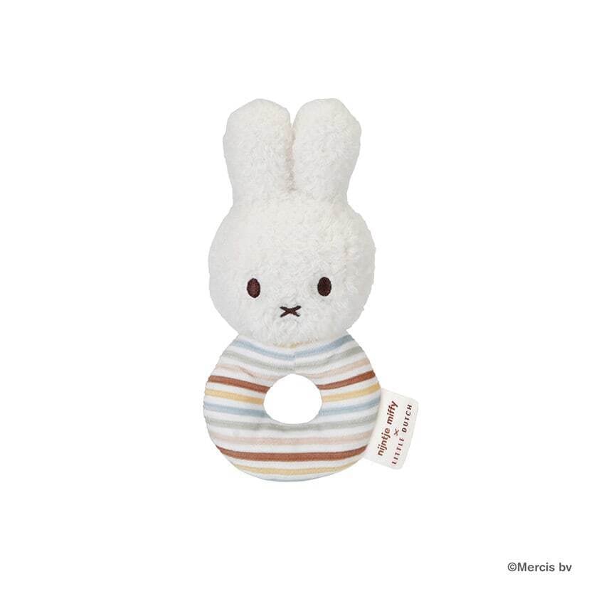 miffy x Little Dutch ギフトボックス３点セット ミッフィー ガラガラ 赤ちゃんのおもちゃ 虹 レインボー ストライプ柄 ベビーギフト