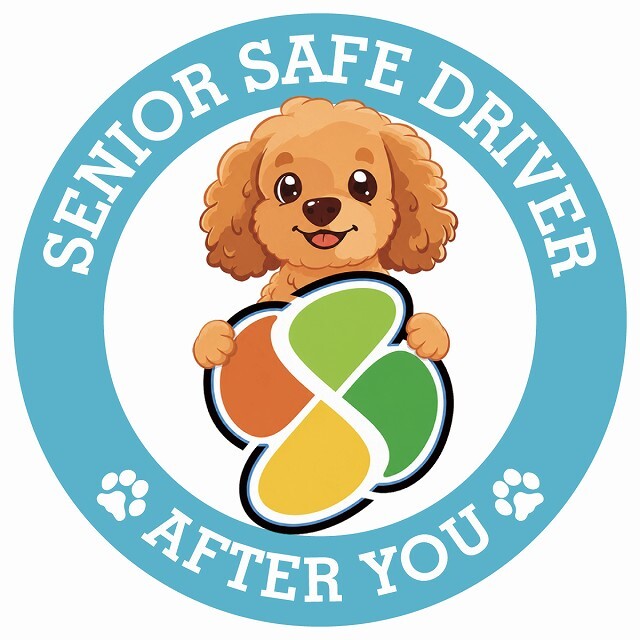 カーサイン 高齢者マーク SENIOR SAFE DRIVER ダップー ステッカー シール 直径13cm 肉球 日本製 車