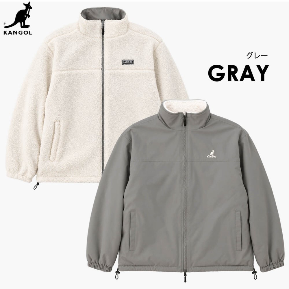  KANGOL カンゴール ブルゾン ジャケット リバーシブル レディース メンズ ボア ハイネック ダブルジップ 防寒 ブランド ロゴ ゆったり おしゃれ ストリート カジュアル アウター 高校生 秋 冬 M L LL 2026FW Karlas 別注