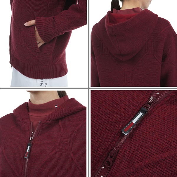 トミーヒルフィガー ゴルフ レディース スケルトンフラッグ 裏地付ZIPセーター TOMMY HILFIGER GOLF THLA481 秋冬モデル お誕生日祝い お祝い 記念品 30代 40代 50代 60代 母の日 お母さん 還暦祝い 敬老の日 彼女 人気プレゼント プレゼント