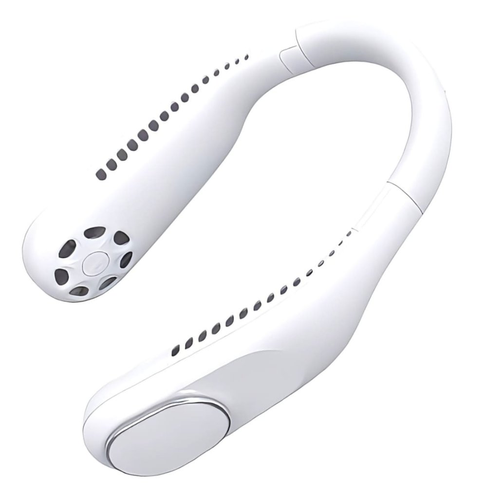 首掛け扇風機 ネックファン F60 羽なし 静音 軽量 280g USB充電式 4000mAh 大容量 4?16時間連続使用 角度調整 携帯扇風機 ネッククーラー 熱中症対策 暑さ対策 アウトドア スポーツ観戦 父の日 ギフト ホワイト