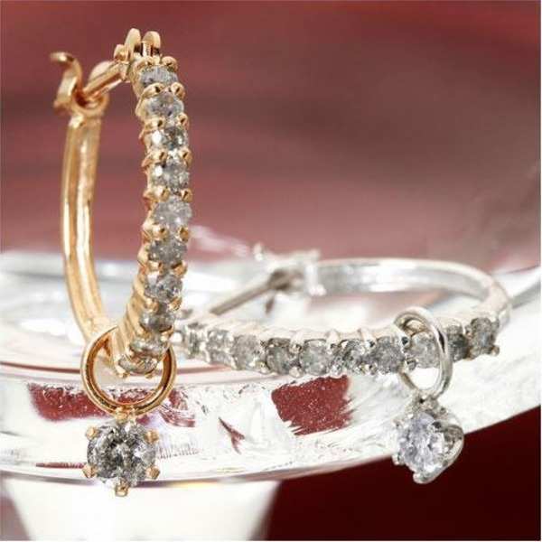 ダイヤモンド ピアス ダイヤ 0.3ct ハーフエタニティ 揺れる チャーム シルバー925 SILVER レディース ジュエリー アクセサリー ギフト プレゼント ラッピング 記念日 誕生日 妻 彼女 20代 30代 40代 50代