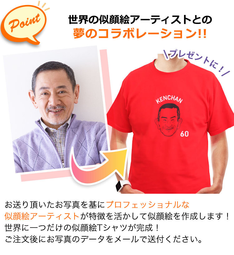 Tシャツ 似顔絵 名入れ 【名前入り 似顔絵 tシャツ】メンズ レディース 男性 女性兼用 半袖 犬 愛犬 猫 ペットおしゃれ ユニセックス オーバーサイズ S M L LL XL 黒 ブラック 赤 レッド 白 ホワイト 青 ブルー 黄 イエロー 紫 パープル ヘビーウェイト5.6 プレゼント 誕生日 父の日 母の日 GHOGolf