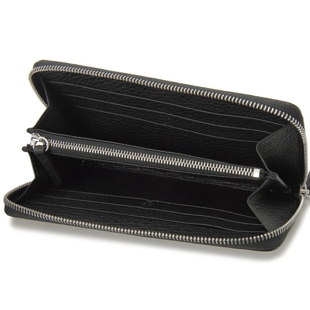 メゾン マルジェラ　Maison Margiela　ラウンドファスナー財布　S56UI0110 P4455 T8013　ブラック　レザー　ジップアラウンドウォレット