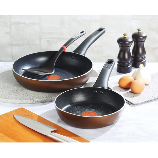 【直送】ティファール T-fal IHモカ 3点セット [26-0282-015] 15317 IH対応 ガス火対応 フライパン 20cm 26cm ターナー フッ素コーティング こびりつきにくい 耐久性 新生活 引越し祝い プレゼント 贈り物 ギフト
