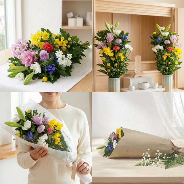 お供え花束・仏花＜墓参・仏壇 D＞【送料無料】【品質保証★花】【お盆 花】【お盆 お供え】【花 お供え】【最短発送】
