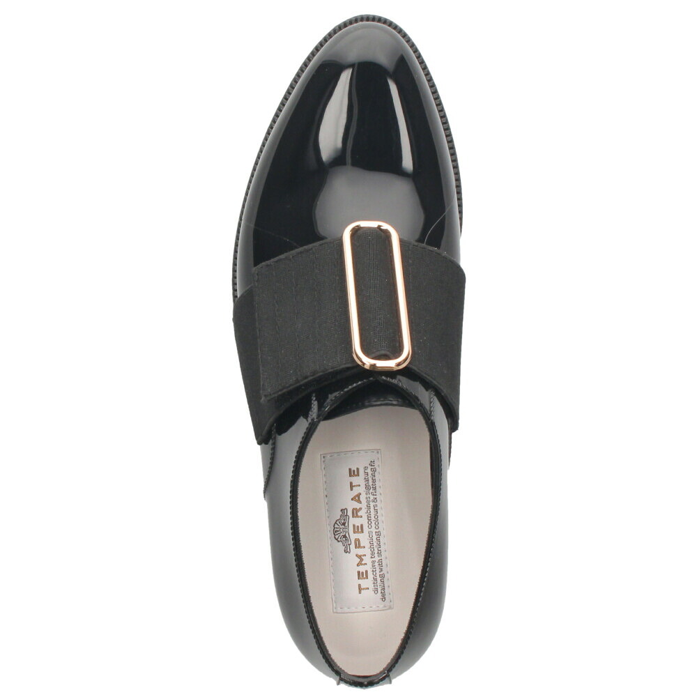 TEMPERATE テンパレイト BAKER FIT ベイカー フィット レインシューズ レディース 完全防水 2cmヒール オックスフォードタイプ 歩きやすい 滑りにくい 光沢感 ゴムベルト