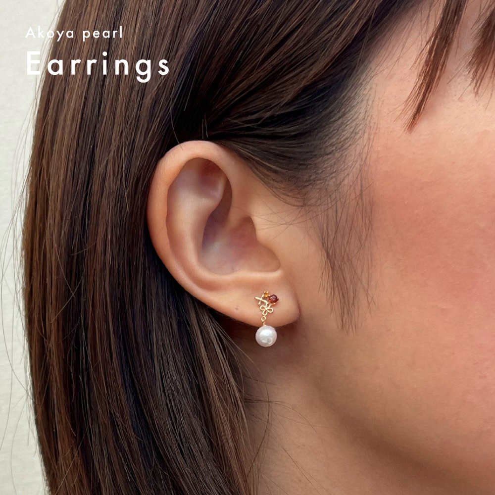 ［pearl382］5.5mm - 6.5mm 半貴石 ピアス あこや真珠 ホワイトピンク