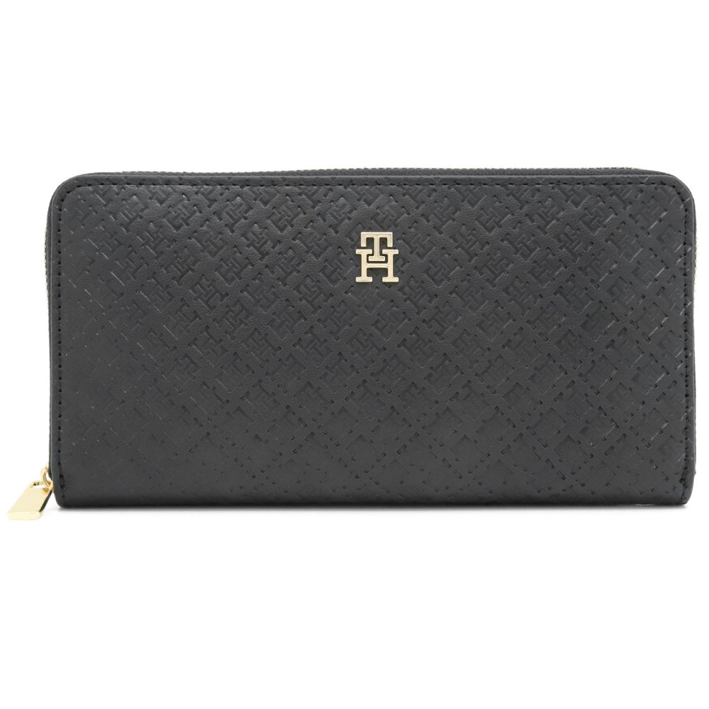 トミーヒルフィガー ラウンドファスナー長財布 TOMMY HILFIGER 財布 レディース ブラック AW0AW18482 BDS 【ラッピング無料 誕生日 お祝い プレゼント ギフト 贈り物】 送料無料