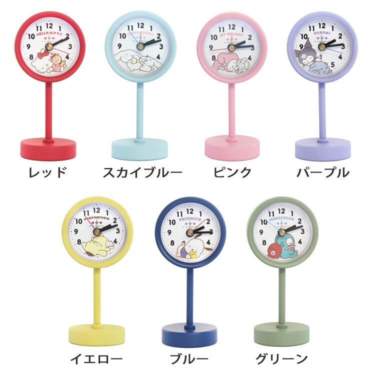 スタンドクロック2Y サンリオ 定形外 送料無料 SNR012 時計 置時計 ウォッチ キティ シナモロール クロミ マイメロディ ポムポムプリン ポチャッコ ハンギョドン デスク用 かわいい ギフト