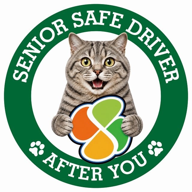 カーサイン 高齢者マーク SENIOR SAFE DRIVER マンクス ステッカー シール 直径13cm 肉球 日本製 車