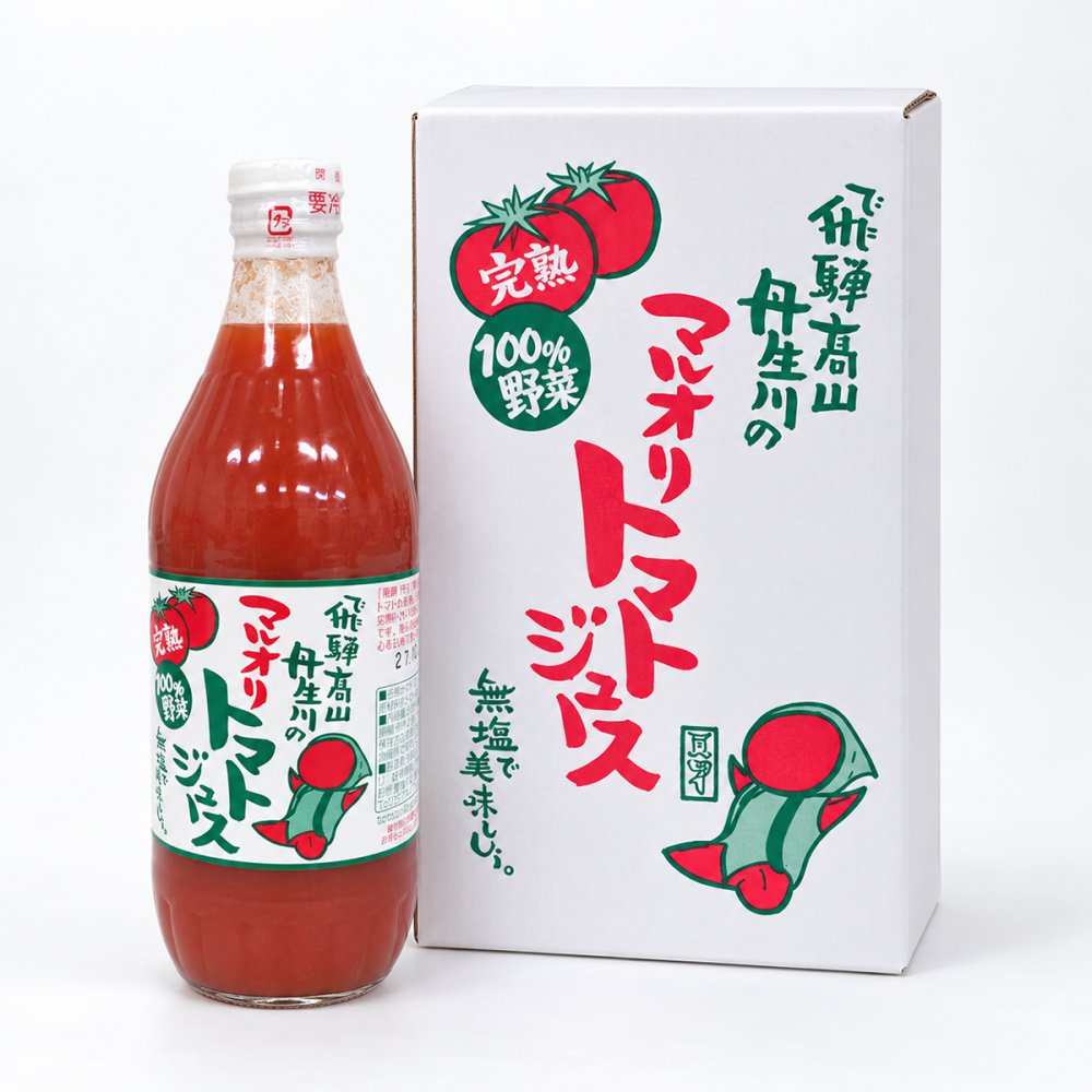 無添加 無塩 完熟100％果汁　マルオリトマトジュース〔500ml×6〕