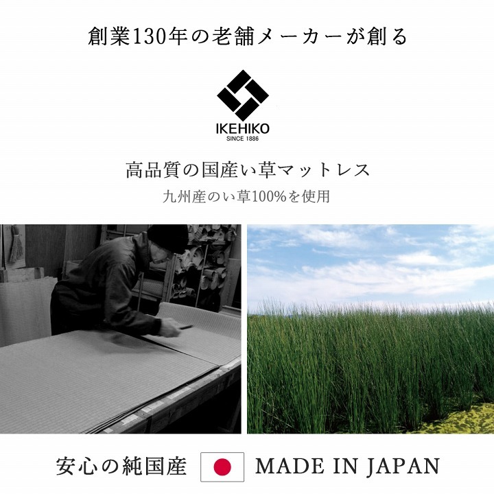 畳マットレス マットレス 三つ折り 日本 国産 畳 カビ防止 置き畳 軽量 梅雨 湿気 対策 新生活 こたつ敷 フロアマット 約100×210cm い草マットレス 折りたたみ畳 敷きマット 和室 フローリング 寝室 畳敷き 折り畳みマット 寝具 敷き寝具
