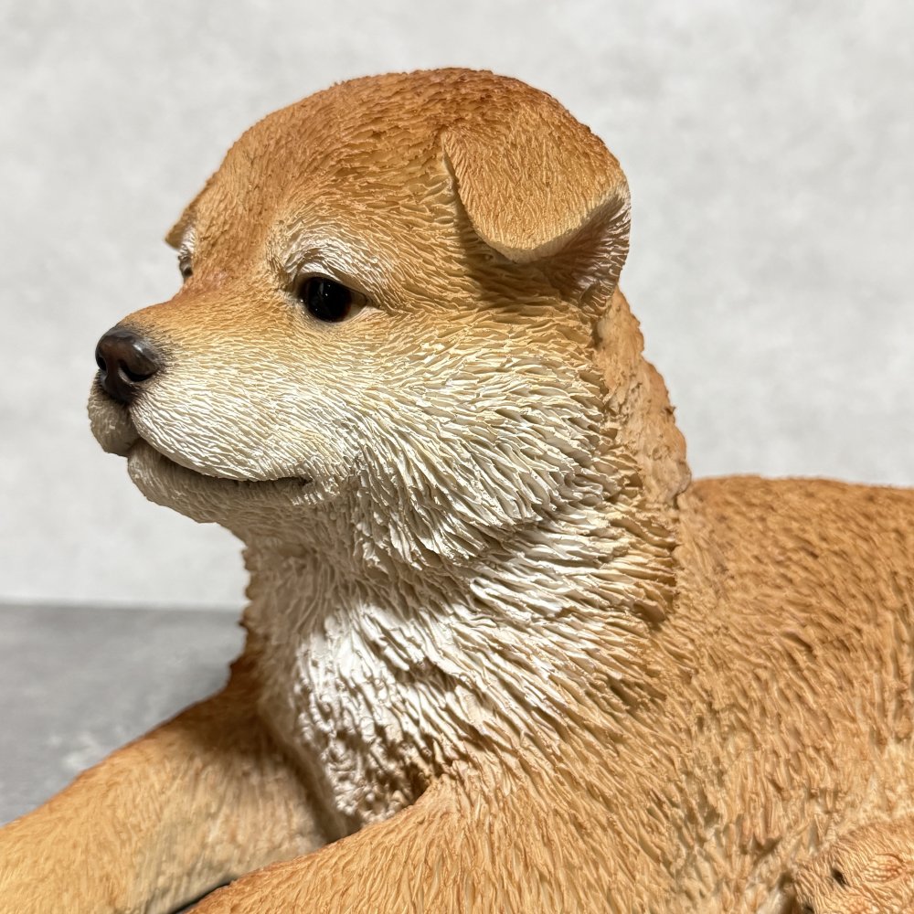 犬の置物 寝そべる秋田犬 横幅31cm woobia ウービア 大きい かわいい おしゃれ ガーデン インテリア オブジェ 可愛い プレゼント 北欧 玄関 雑貨 動物 モダン 面白い 庭 ギフト 屋外 家 リアル 玄関先 ガーデンオーナメント