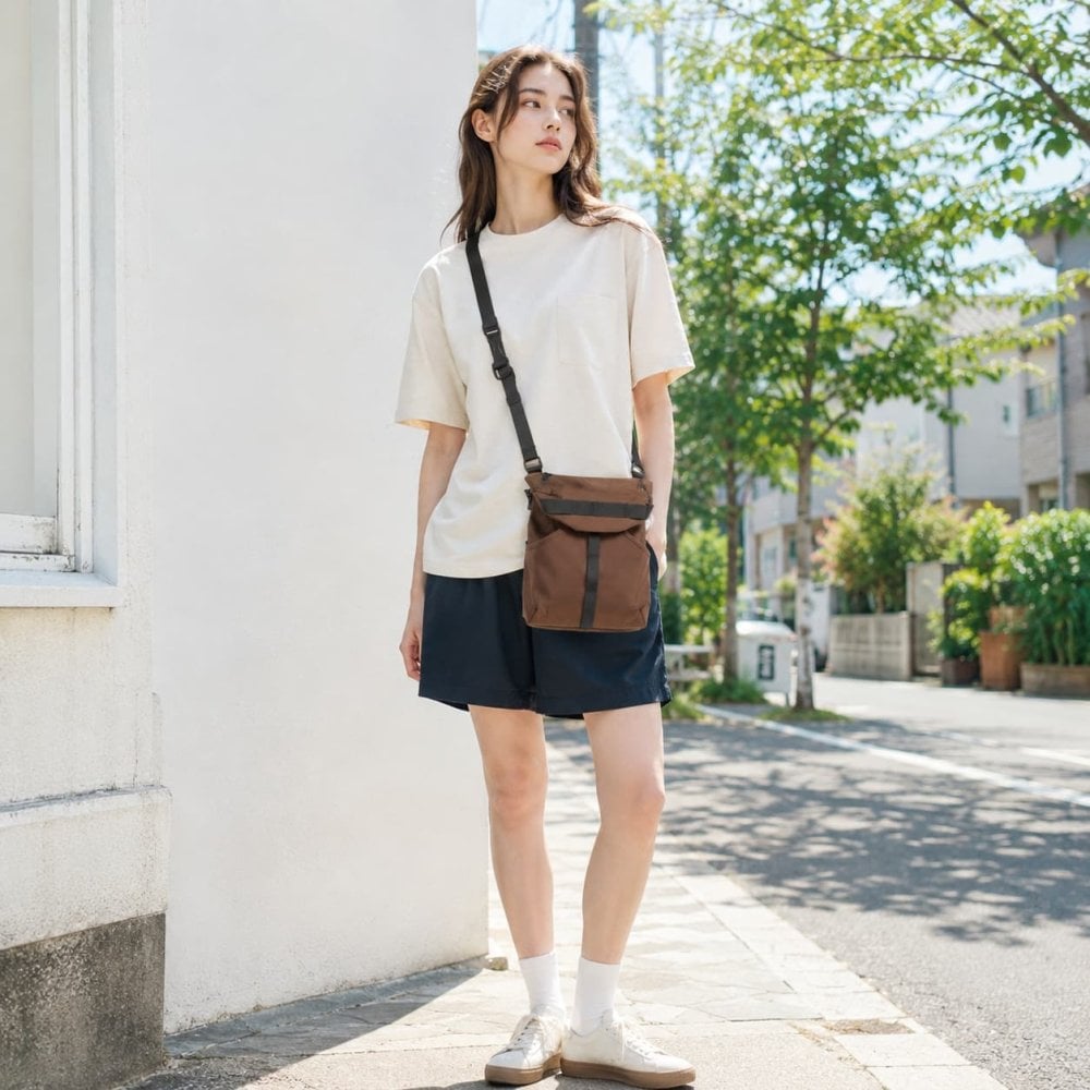 snowpeak Recycled Cordura Shoulder Bag ショルダーバッグ 斜め掛け 普段使い 使いやすい シンプル レディース メンズ ギフト プレゼント ブラック bb26su015