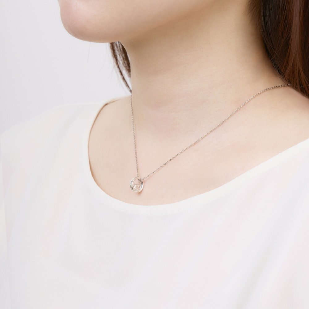 【ラッピング無料】 すみっコぐらし しろくま ひょっこりリングネックレス シルバーネックレス コラボ レディース ネックレス THE KISS 公式ショップ カップル 人気 ジュエリーブランド キャラクターネックレス THEKISS F-SMGN705SVSI アニバーサリー