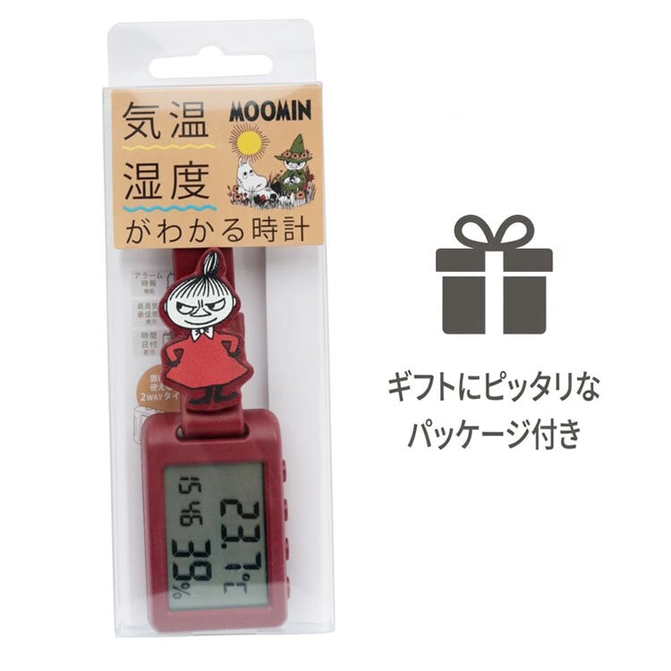多機能温湿度時計 ムーミン 温湿度 ウォッチ 定形外 送料無料 MOM029 温度計 湿度計 時計 ニョロニョロ リトルミイ スナフキン 熱中症対策 暑さ対策 熱中症計 アラーム機能 鞄 通勤 通学 ギフト