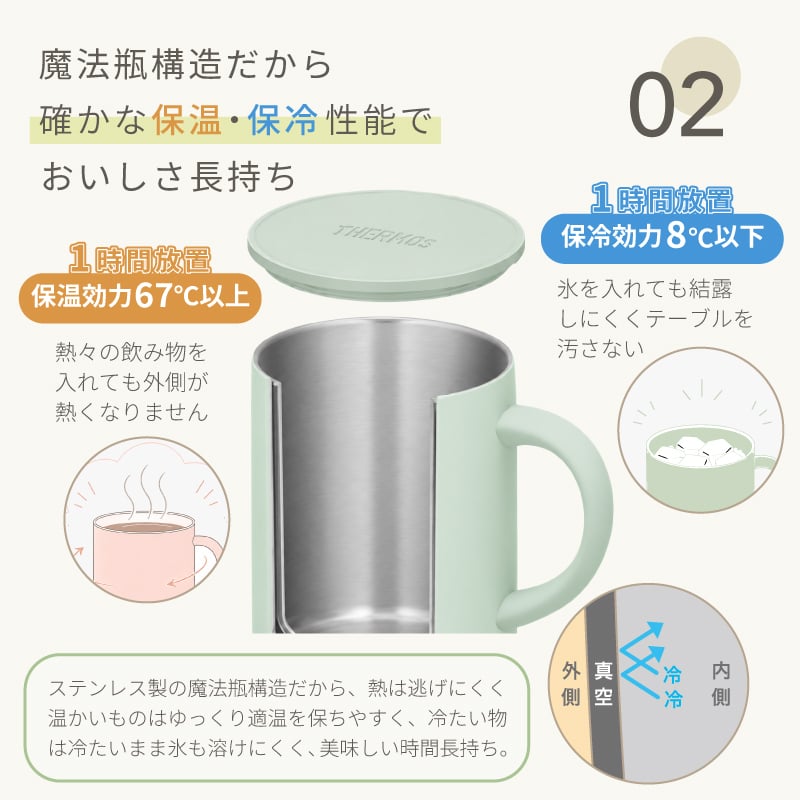 ★【名入れ無料 プレゼント】サーモス・THERMOS真空断熱マグカップ／JDG-352C 全7色【NEWマーク】（保冷保温 魔法瓶構造 二重構造 名入れタンブラー 名入れグラス 名入れカップ オリジナル ステンレスタンブラー プレゼント ギフト） おすすめ 即日 卒園 卒業
