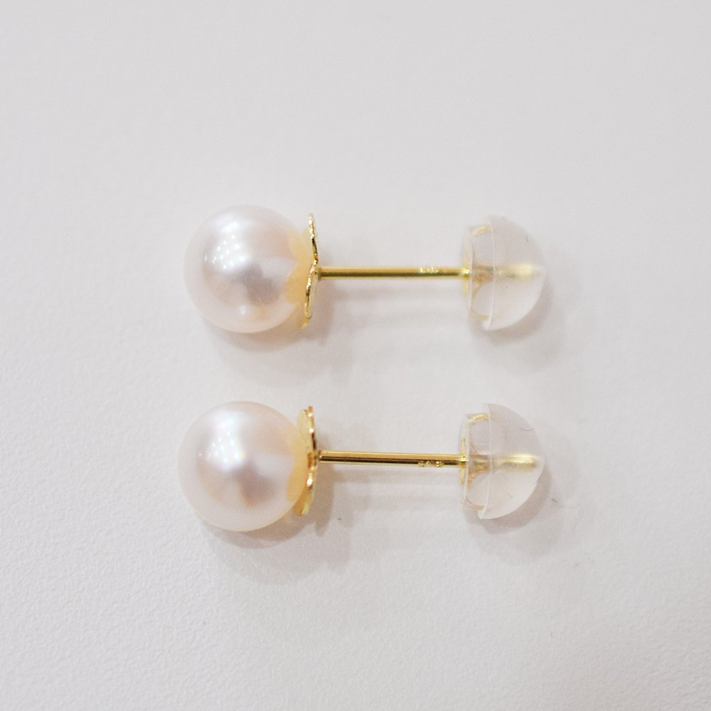 ［pearl618］ 6mm - 6.5mm ホワイトピンク クローバー ピアス あこや真珠