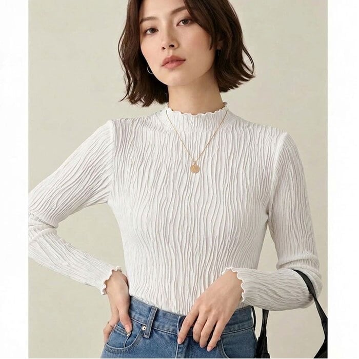 mitis Tシャツ ミティス 通販 ボトルネックロンT カットソー プルオーバー レディース 長袖 夏 春夏 春秋 ハイネック シンプル カジュアル メロートップス おしゃれ 女性 大人 オシャレ かわいい トップス レディースファッション