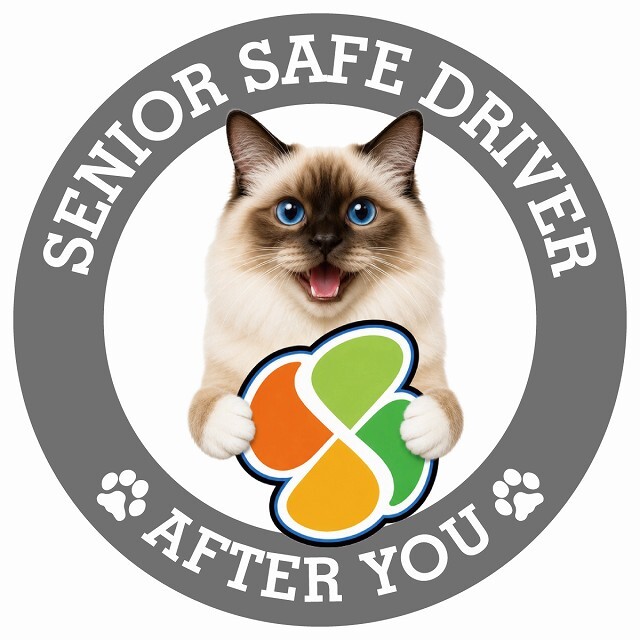 カーサイン 高齢者マーク SENIOR SAFE DRIVER バーマン ステッカー シール 直径13cm 肉球 日本製 車