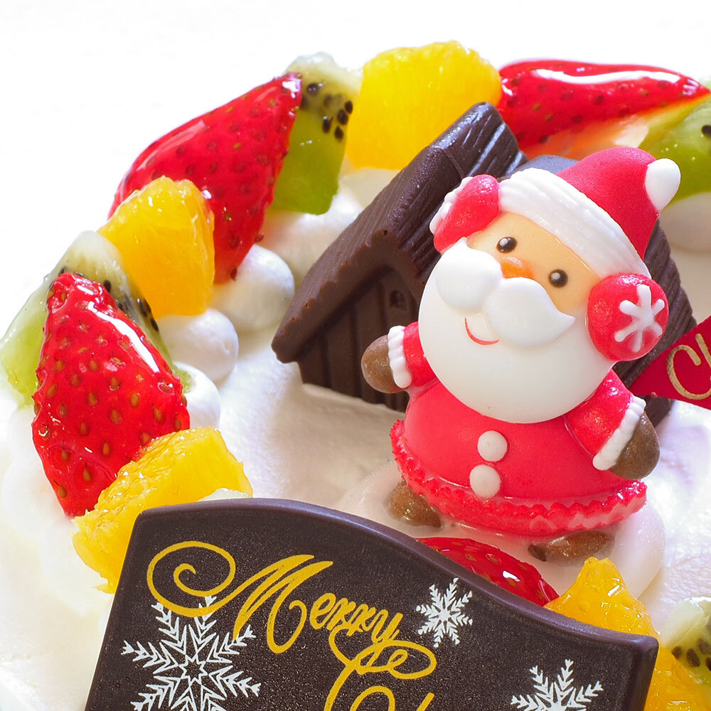 クリスマス 2026 予約 Xmas 人気 かわいい クリスマスケーキ フルーツ生クリームケーキ 5号 4～6名様用 冷凍
