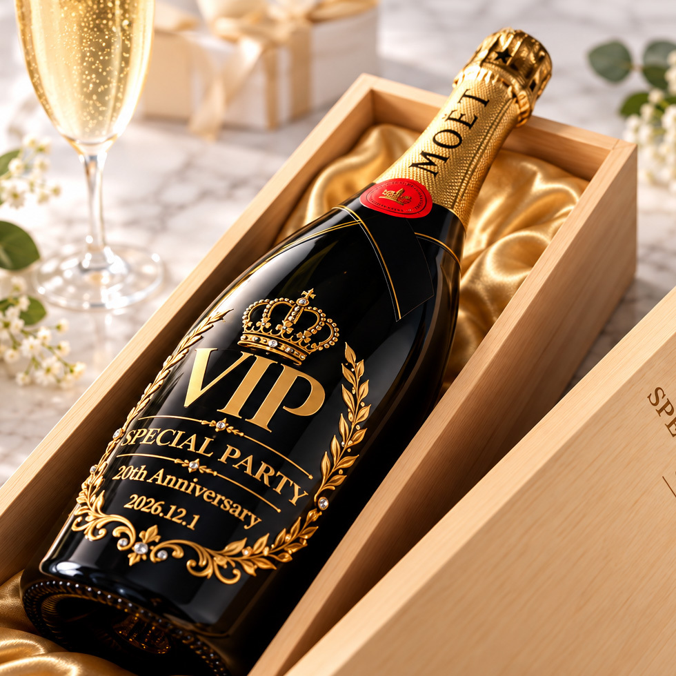(名入れ シャンパン)モエ・エ・シャンドン マグナム 1500ml モエシャンドン 名入れ 木箱入り スワロフスキー装飾 