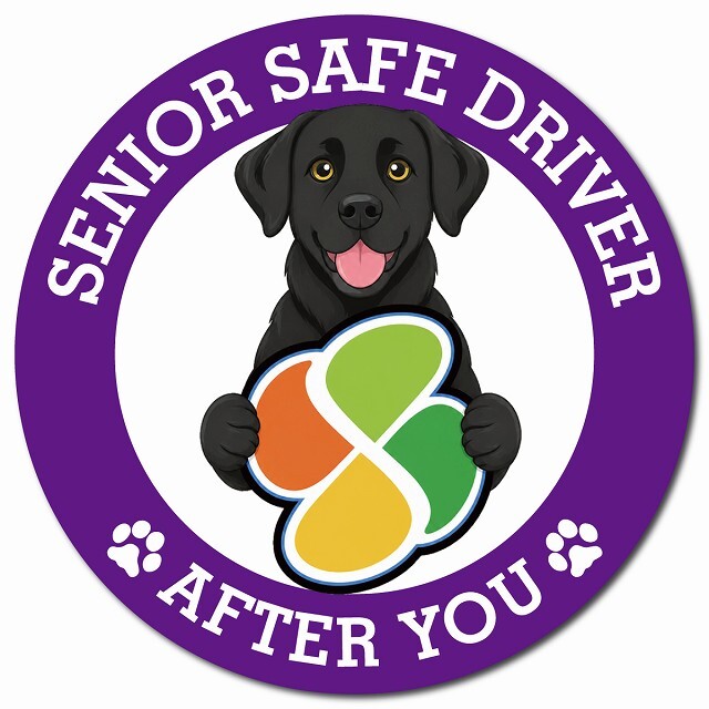 カーサイン 高齢者マーク SENIOR SAFE DRIVER ラブラドール マグネット 強力 直径13cm 肉球 日本製 車 ステッカー