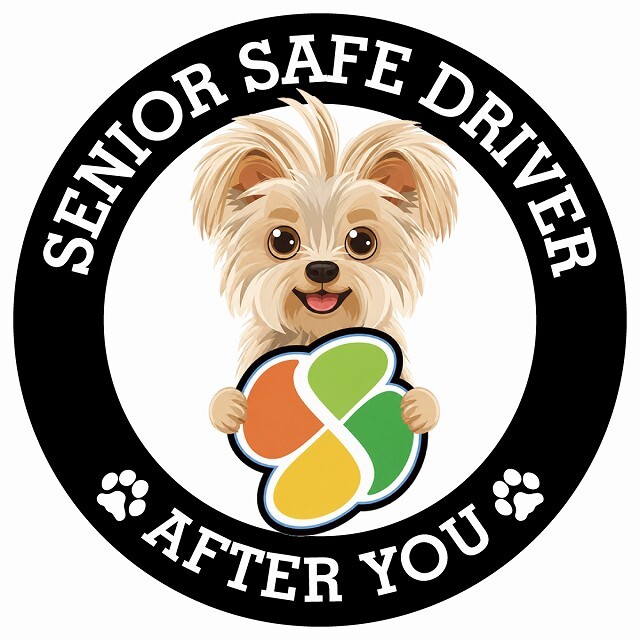 カーサイン 高齢者マーク SENIOR SAFE DRIVER ヨーチー ステッカー シール 直径13cm 肉球 日本製 車