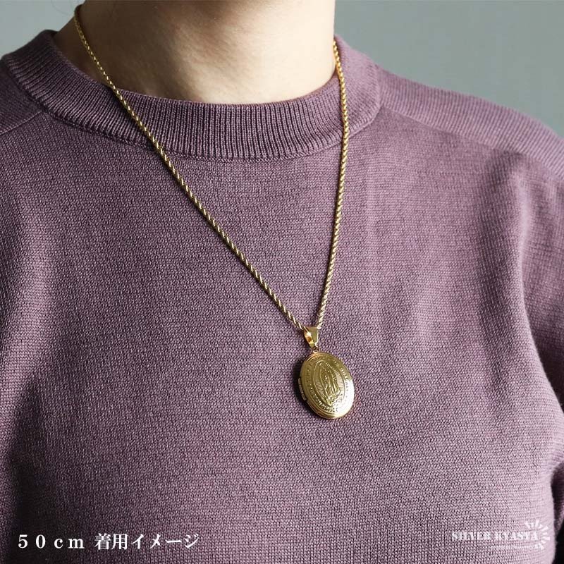 ステンレス ロケットネックレス ロケットペンダント マリアネックレス 写真 記念 思い出 ハワイアンネックレス ロープチェーン ゴールドネックレス 18KGP シルバー ピンク 聖母 男女兼用 金属アレルギー対応
