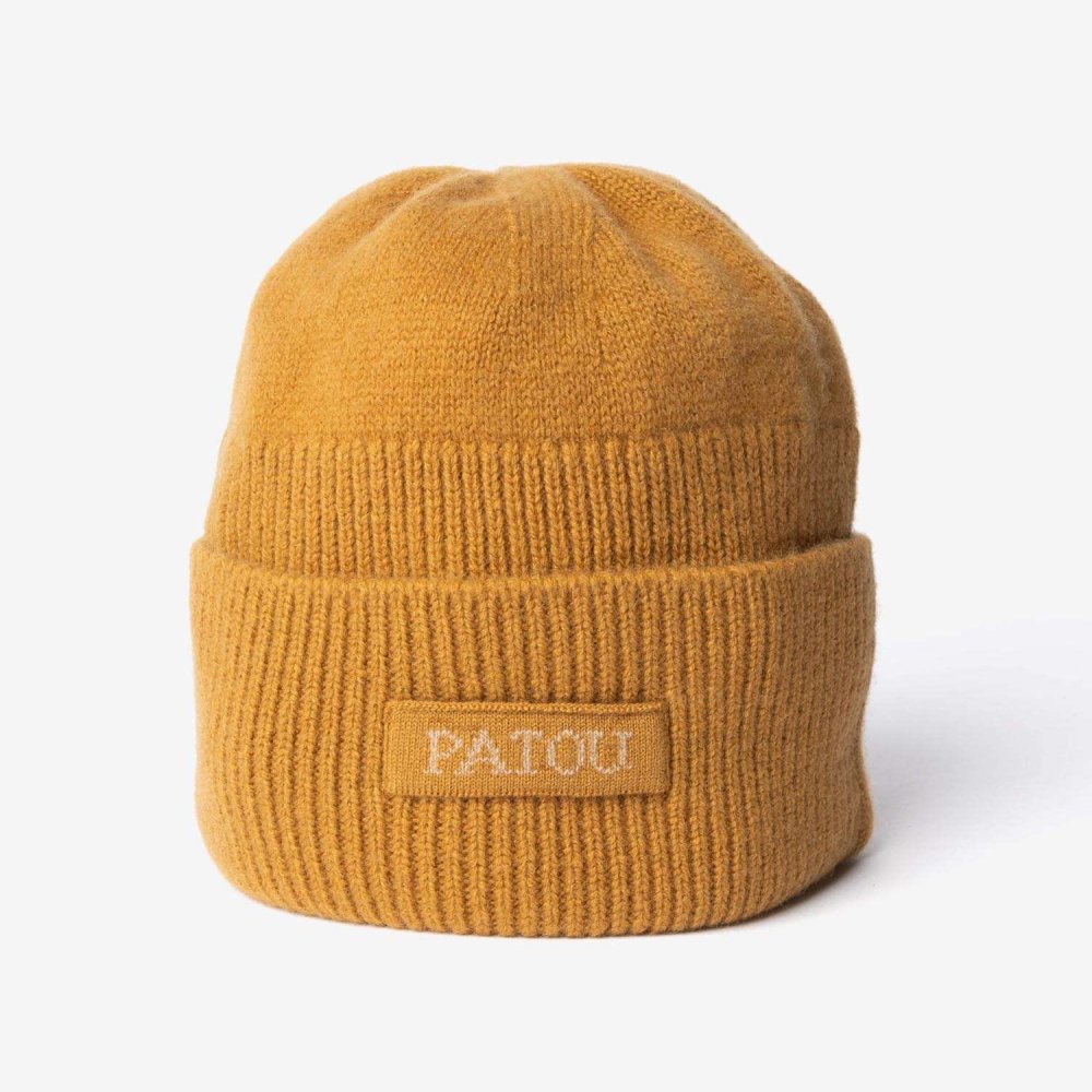 パトゥ PATOU WOOL CASHMERE BEANIE ウール カシミア ビーニー AC0788041 ニット帽 ロゴ レディース 帽子