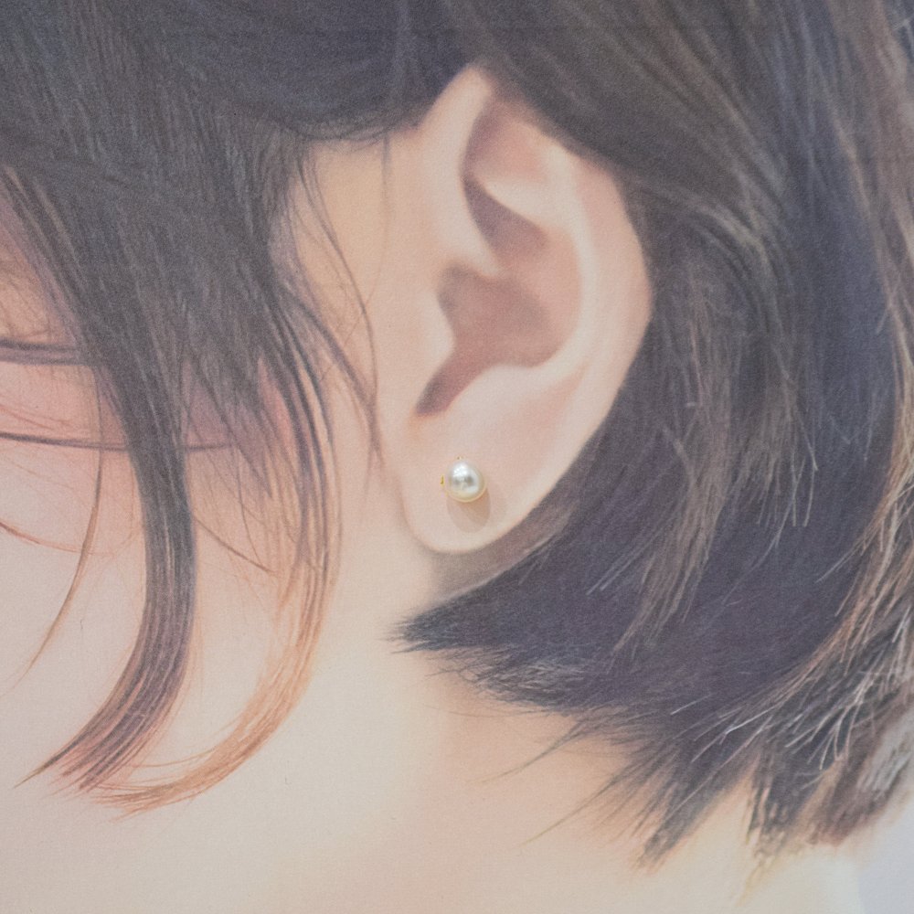 ［pearl621］6mm - 6.5mm ホワイトピンク 薔薇 ピアス あこや真珠