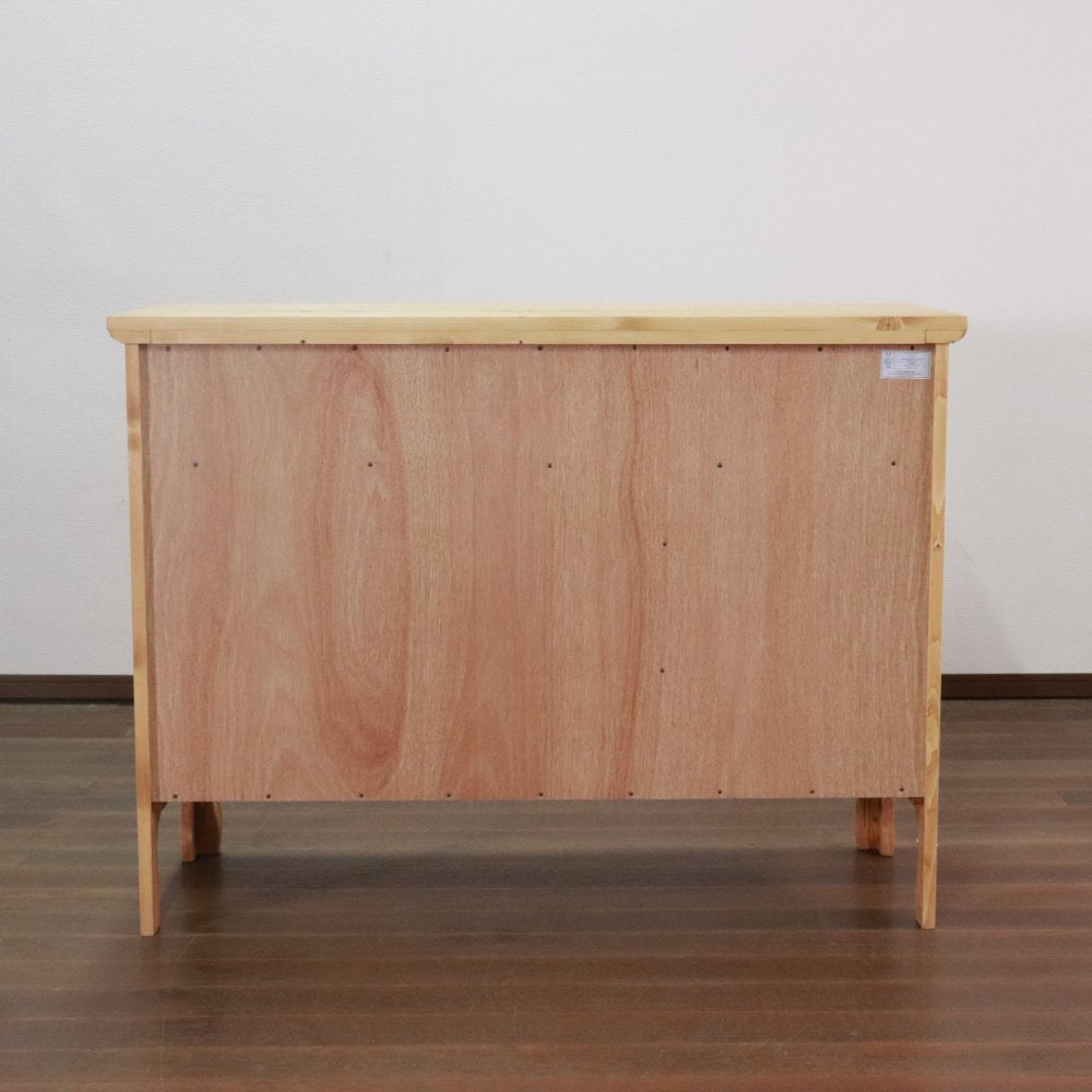 キャビネット FARMER 完成品 無垢材 パイン材 天然木 W120xD45xH90cm 収納家具 リビング収納 収納棚 ライトブラウン おしゃれ 新生活