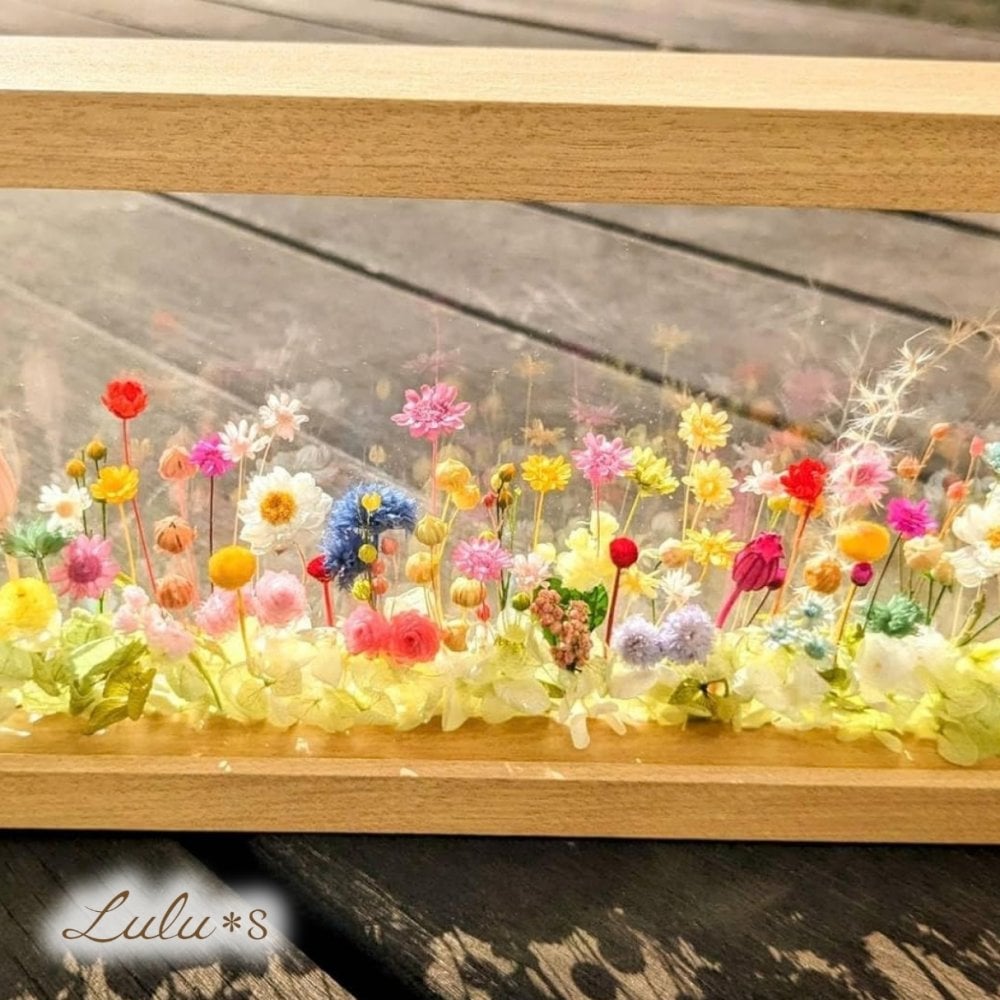 プリザーブドフラワー フラワーフレーム お花畑の箱庭 【選べる2サイズ】 正方形 長方形 プリザーブドフラワー ドライフラワー 両面ガラス フレーム ギフト プレゼント 贈り物 誕生日 母の日 敬老の日 記念日 新築祝い 結婚祝い 開店祝い 退職祝い 還暦祝い インテリア アレンジメント おしゃれ 置き物 女性 花