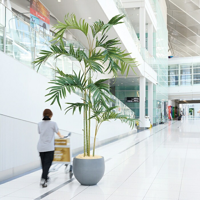 観葉植物 造花 セフリジヤシ BROWN 全高約350cm 特大 大型 フェイクグリーン 高級 本物そっくり リアル おしゃれ インテリア 人工観葉植物 アーティフィシャルグリーン 吹き抜け ロビー ホール オフィス 店舗 ホテル 開店祝い 室内 風水 ヤシの木 バンブーパーム