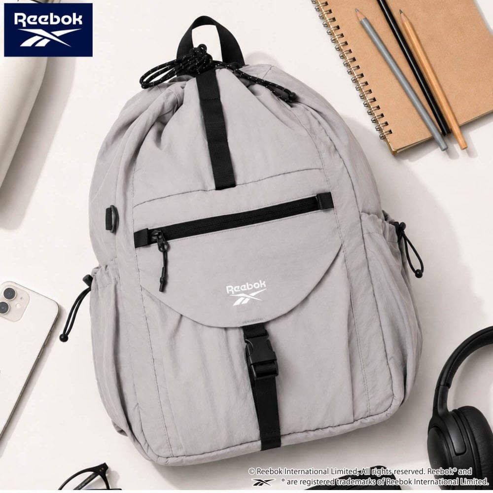 Reebok リーボック 3wayナイロンリュック ワンショルダーバッグ 約17L a4 軽量 軽い ドローコード 巾着 リュックサック レディース メンズ ユニセックス 通学 学生 高校生 通勤 大人 ナップサック シンプル アウトドア スポーツリュック ブランド 旅行 2026