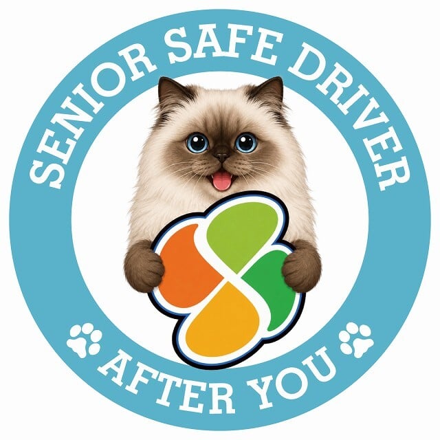 カーサイン 高齢者マーク SENIOR SAFE DRIVER ヒマラヤン ステッカー シール 直径13cm 肉球 日本製 車