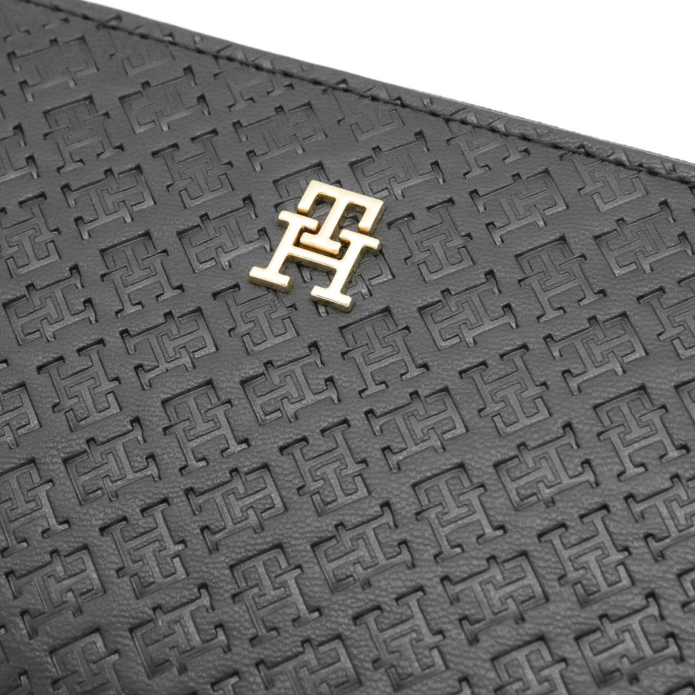 トミーヒルフィガー ラウンドファスナー長財布 TOMMY HILFIGER 財布 レディース ブラック AW0AW18482 BDS 【ラッピング無料 誕生日 お祝い プレゼント ギフト 贈り物】 送料無料