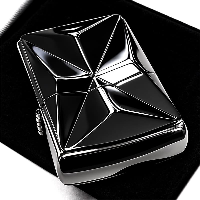 ZIPPO 限定 ラグジュアリーメタル 両面加工 ジッポ ライター 重厚プレート ブラックニッケル おしゃれ シリアルNo.入り 彫刻 高級 かっこいい 黒 メンズ ギフト プレゼント
