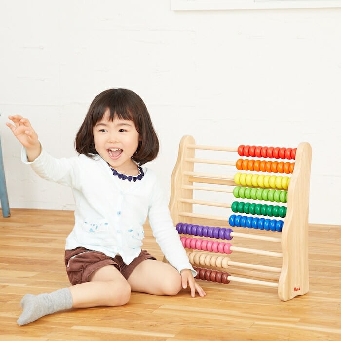 知育玩具 木製そろばん レインボーアバカス 10段のカラフルおもちゃ 3歳 木製 男の子 女の子
