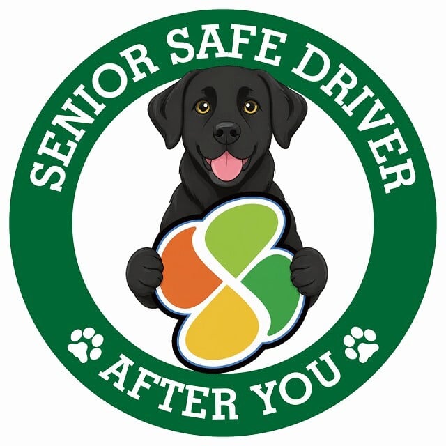カーサイン 高齢者マーク SENIOR SAFE DRIVER ラブラドール ステッカー シール 直径13cm 肉球 日本製 車