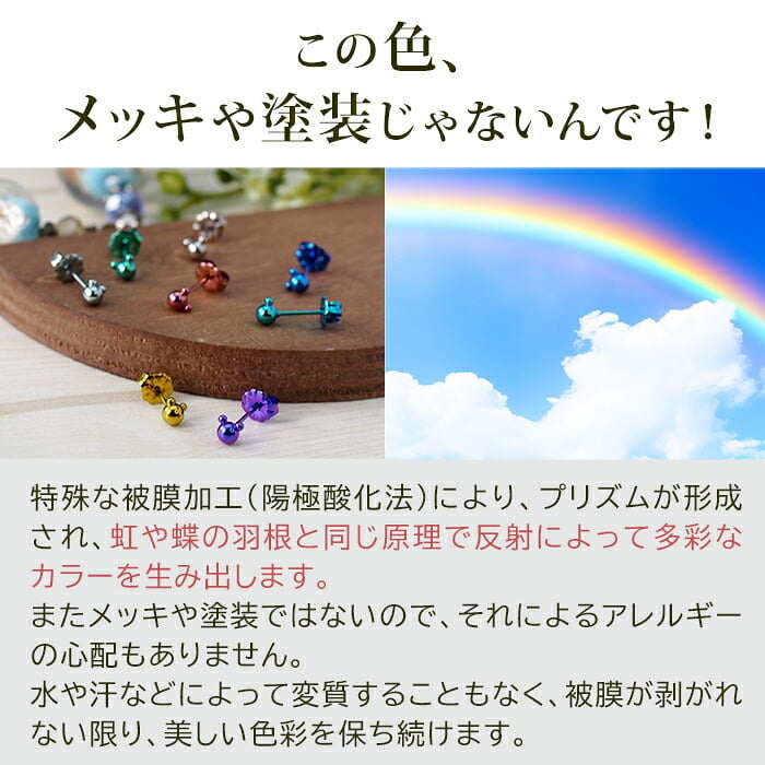 チタン ピアス つけっぱなし セカンドピアス 純チタン クマ 金属アレルギー 日本製 ポスト 軸太0.75mm 長さ10mm 全8色 全品1個ずつバラ売り 医療用 おすすめ かわいい シンプル 小さめ ミニ 極小 人気 メンズ レディース プレゼント