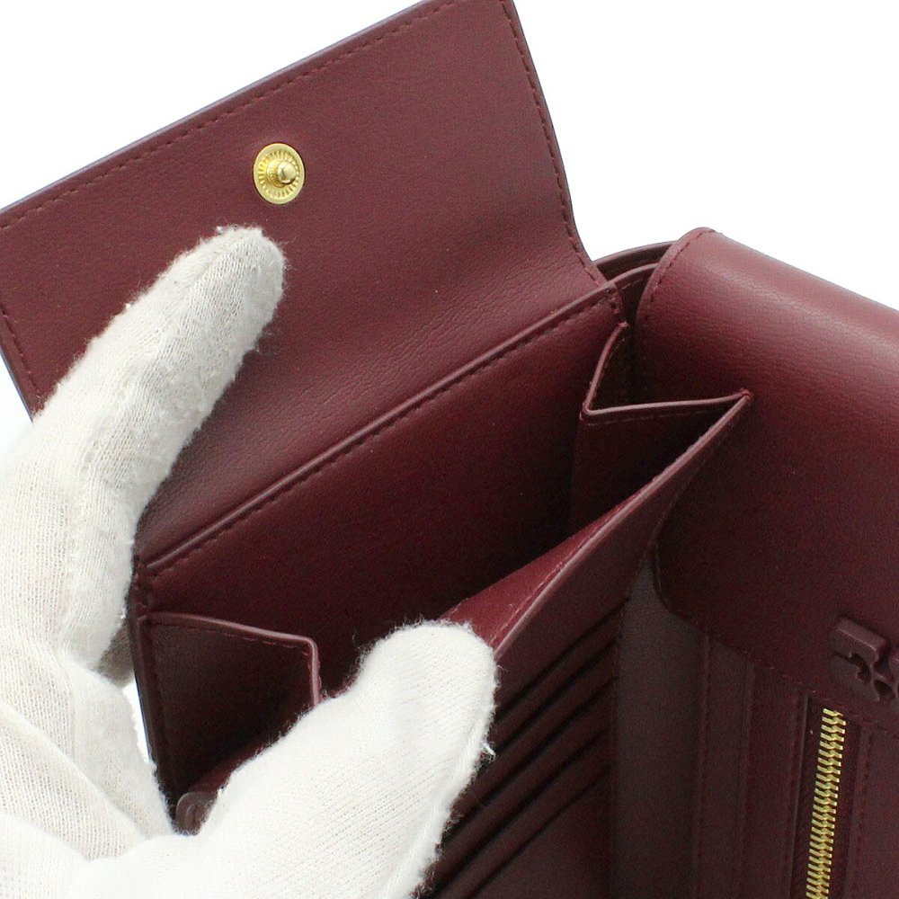 ガニー GANNI 財布 小銭入れ付き 二つ折り財布  B3010134-436 Bou Travel Wallet レディース バーガンディ 海外正規品