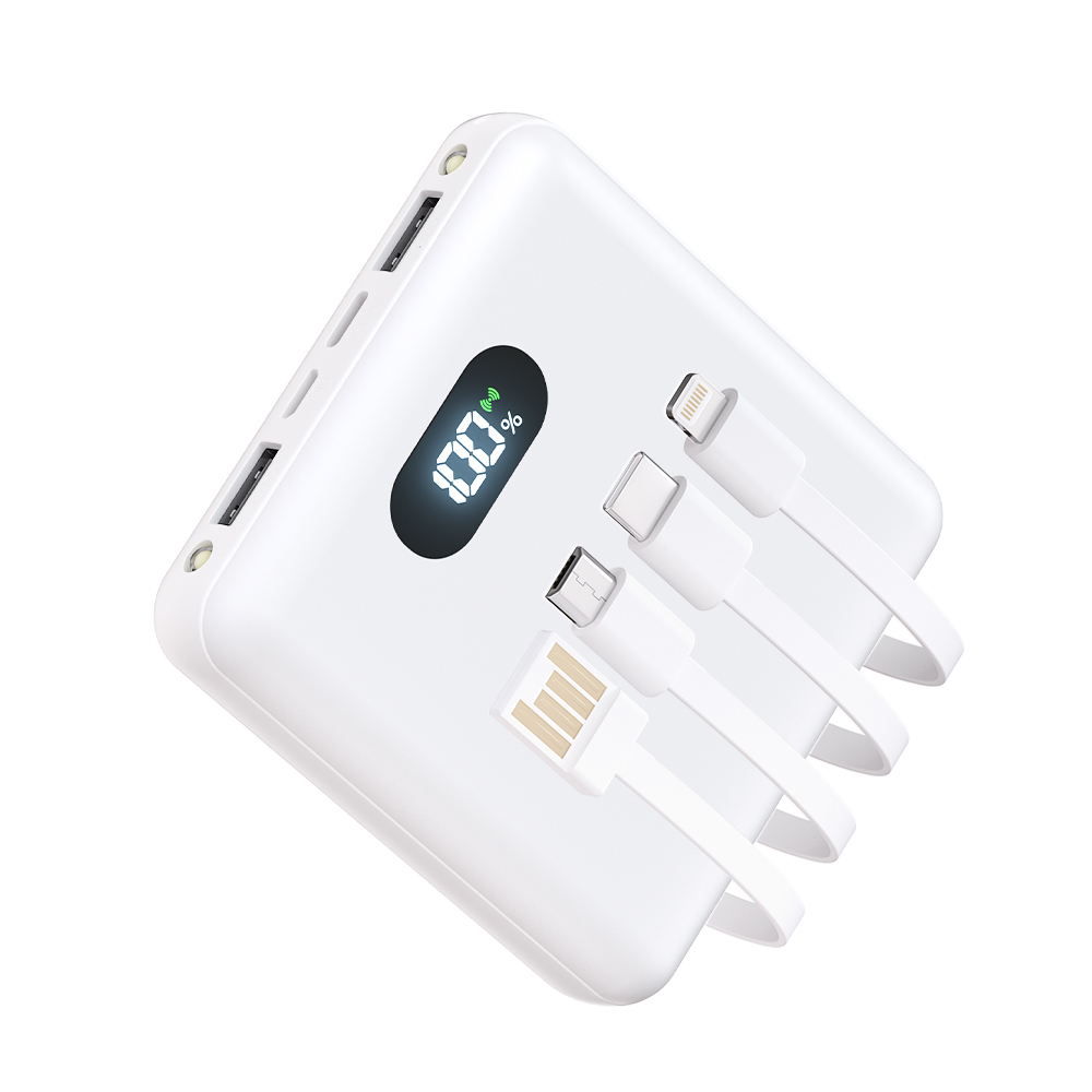 モバイルバッテリー MFi認証 【 6台同時充電&4ケーブル内蔵】 20800mAh大容量 半固体電池 軽量 小型 携帯充電器 ワイヤレス充電対応 燃えにくい 準固体電池 Type-C 3Way蓄電 LCD電量残量表示 旅行/出張/アウトドア/キャンプ/停電対策/防災 iPad/iPhone/Android各種スマホ対応