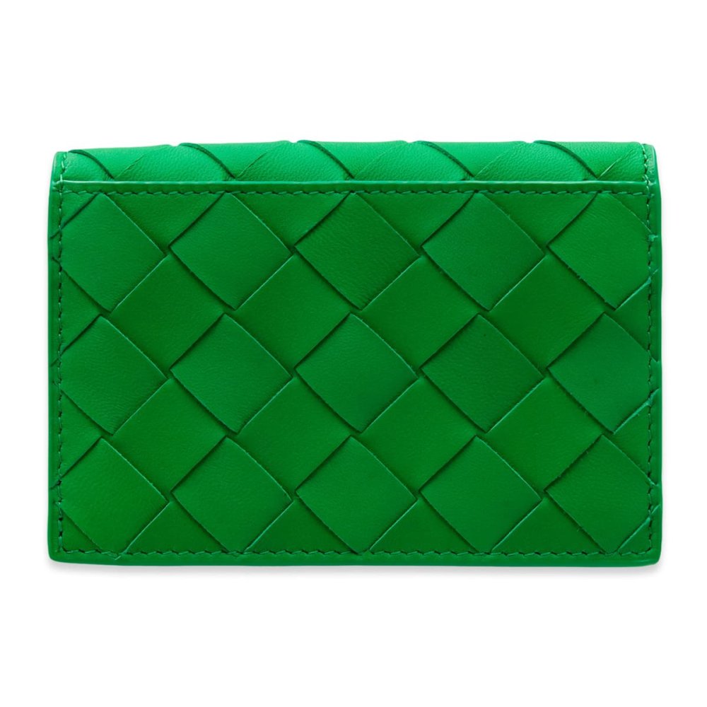ボッテガヴェネタ BOTTEGA VENETA カードケース 名刺入れ メンズ レディース イントレチャート 本革 レザー パラキート グリーン 緑 スナップボタン ビジネスカードケース 667141 V3UH2 3722