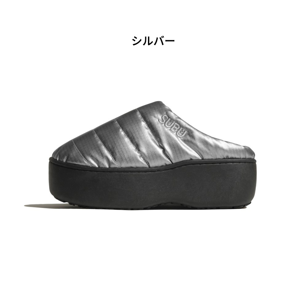 スブ プラットフォーム サンダル 厚底 レディース SUBU PLATFORM ドット ブラック シルバー 正規品 冬用サンダル ルームシューズ 外履き 2026 秋冬 スリッポン 履きやすい 痛くない 防寒 正規販売店