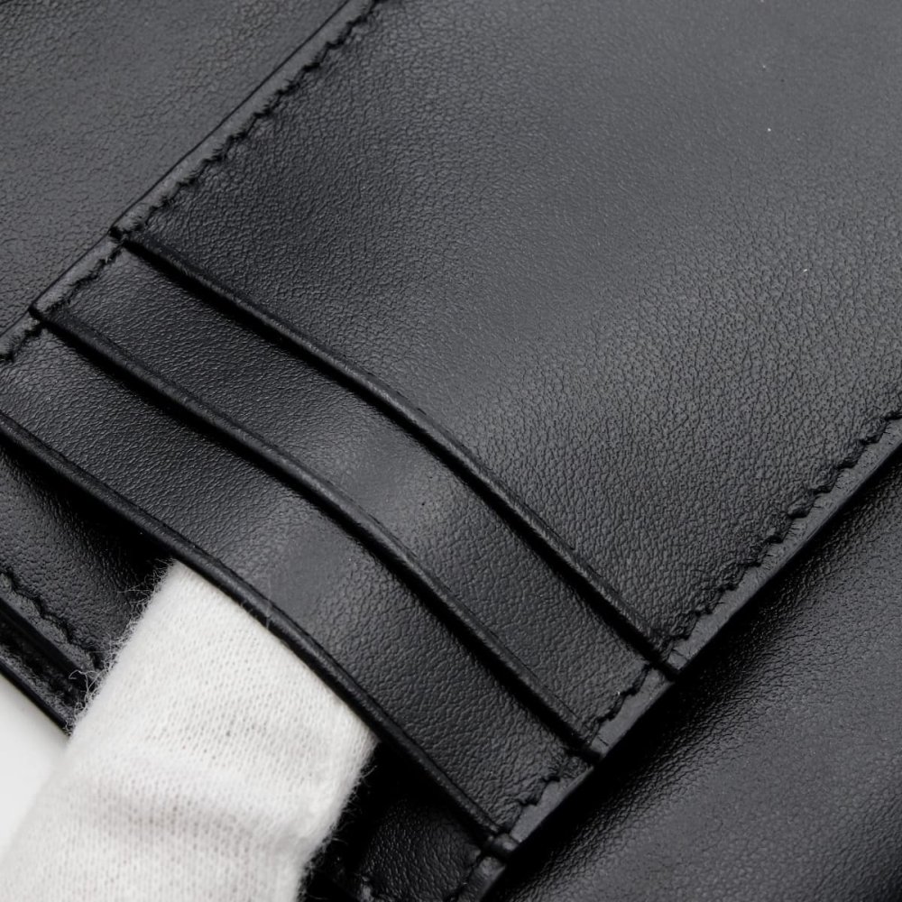 選べる2色 ボッテガヴェネタ BOTTEGA VENETA 三つ折り財布 レディース メンズ マキシイントレチャート 本革 ミニ財布 小銭入れ付き ブラック トープグレー カード6枚 750245 V3UO1