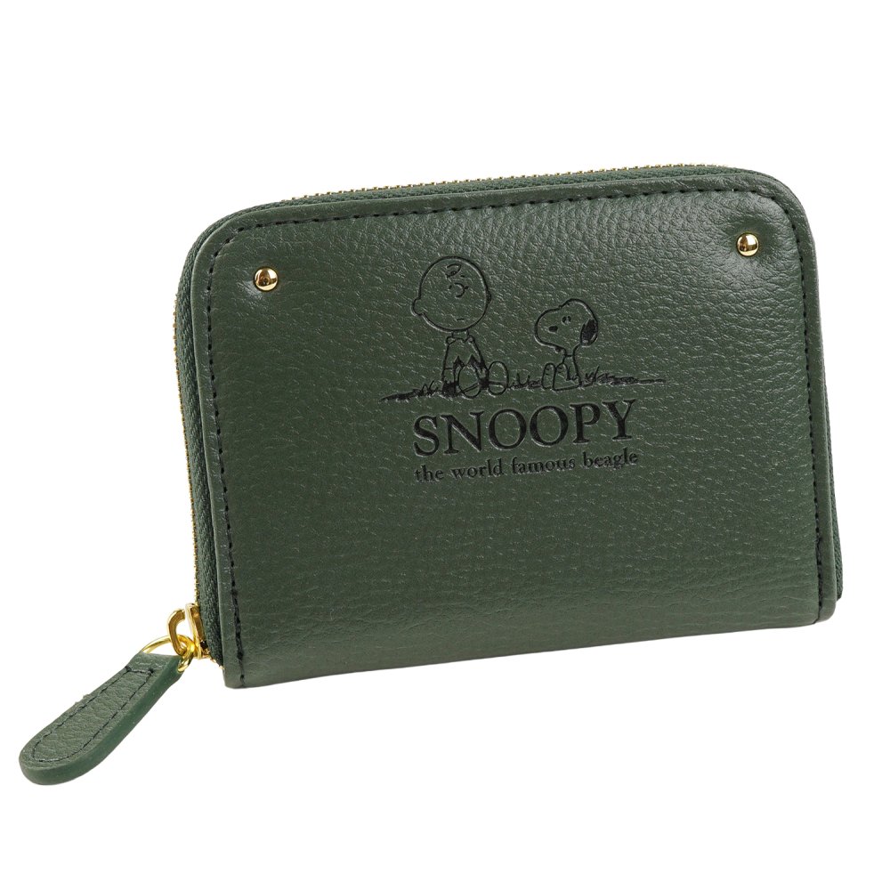SNOOPY スヌーピー コインケース 財布 コンパクト  型押し 大容量ミニウォレット 小銭入れ