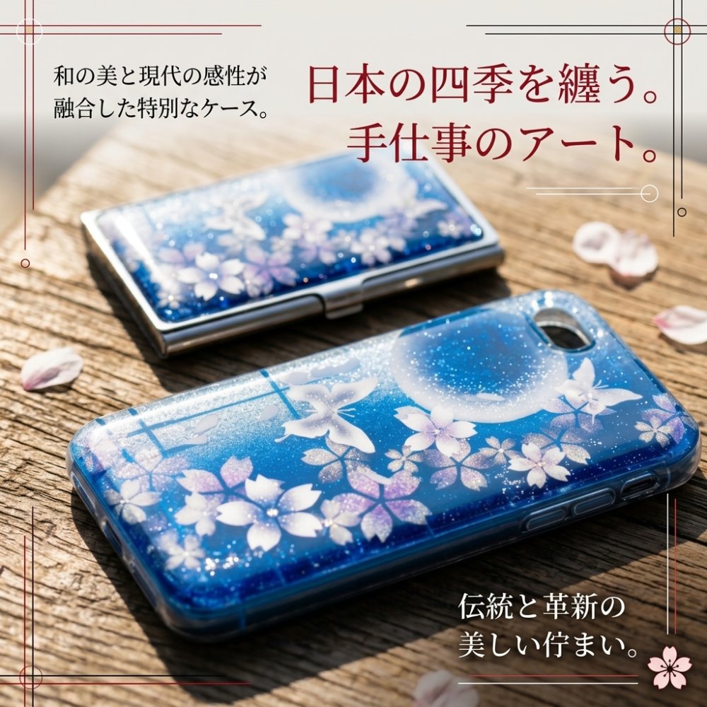 【全機種対応】スマホケース『雨』名入れ 送料無料 和柄 和風 桜 職人 伝統工芸 ハンドメイド ハードケース 手帳型 iPhone 17 Xperia AQUOS Android 各機種対応
